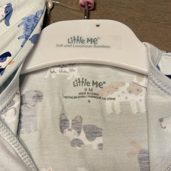 🐶 NEW! • Little Me • Bamboo Sleeper with Hat | Size: 9 months - Picture 3 of 7